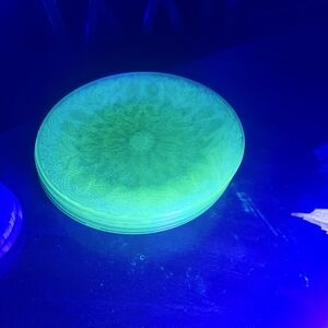 vintage Indiana Glass greendepression/uranium glass Plates